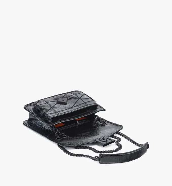 Bolso bandolera acolchado Travia en piel arrugada Bolso bandolera acolchado Travia en piel arrugada