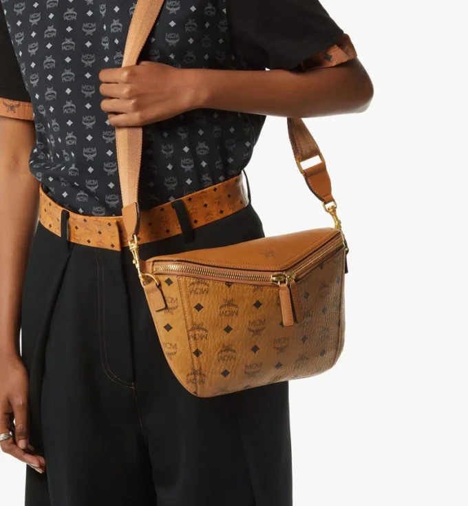 Bolso bandolera Diamant 3D en mezcla de piel Visetos Bolso bandolera Diamant 3D en mezcla de piel Visetos