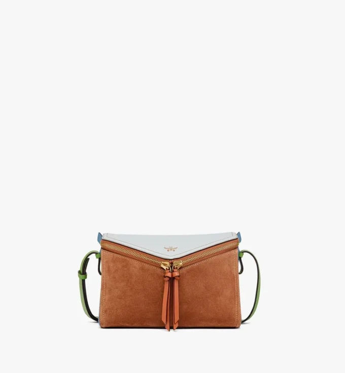 Bolso de hombro Diamant 3D en ante y piel de becerro