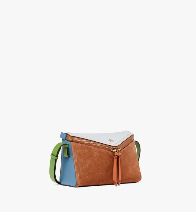 Bolso de hombro Diamant 3D en ante y piel de becerro