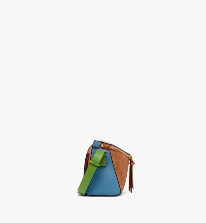Bolso de hombro Diamant 3D en ante y piel de becerro