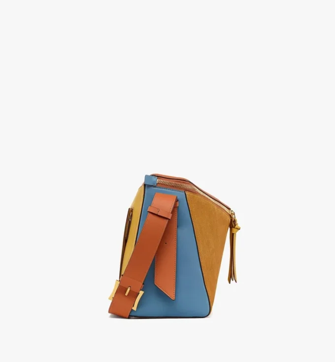Bolso de hombro Diamant 3D en ante y piel de becerro