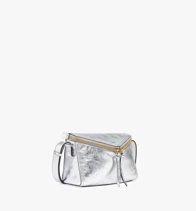 Bolso de hombro Diamant 3D en piel de becerro metalizada