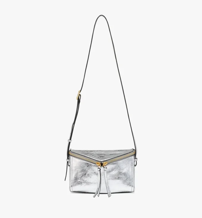 Bolso de hombro Diamant 3D en piel de becerro metalizada