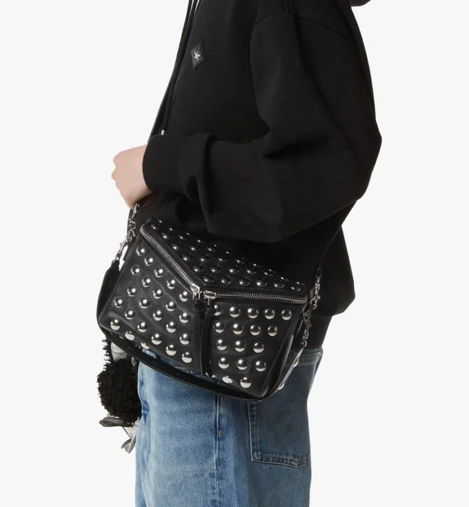 Bolso de hombro Diamant 3D en piel de cordero Galactic Gala