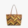 Bolso shopper Toni con cremallera superior y tachuelas en lona Visetos Mega Herringbone Bolso shopper Toni con cremallera superior y tachuelas en lona Visetos Mega Herringbone