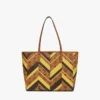 Bolso shopper Toni con cremallera superior y tachuelas en lona Visetos Mega Herringbone Bolso shopper Toni con cremallera superior y tachuelas en lona Visetos Mega Herringbone