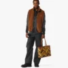 Bolso shopper Toni con cremallera superior y tachuelas en lona Visetos Mega Herringbone Bolso shopper Toni con cremallera superior y tachuelas en lona Visetos Mega Herringbone