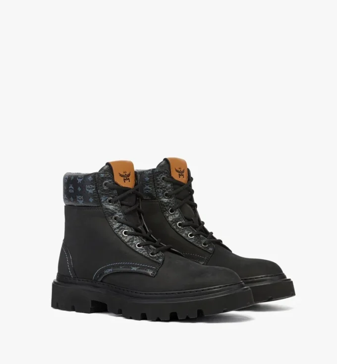 Botas de nubuck y piel con estampado Monogram Botas de nubuck y piel con estampado Monogram