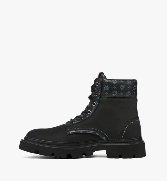 Botas de nubuck y piel con estampado Monogram Botas de nubuck y piel con estampado Monogram