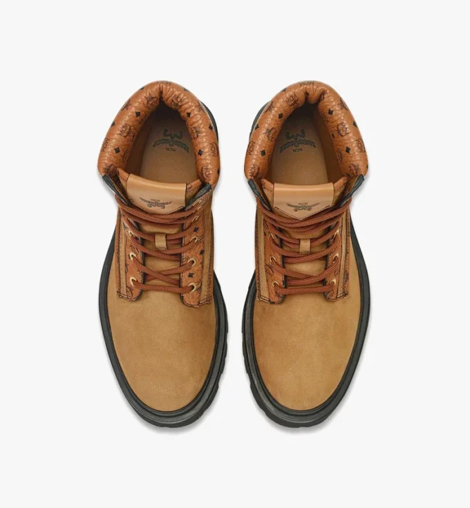 Botas de nubuck y piel con estampado Monogram Botas de nubuck y piel con estampado Monogram