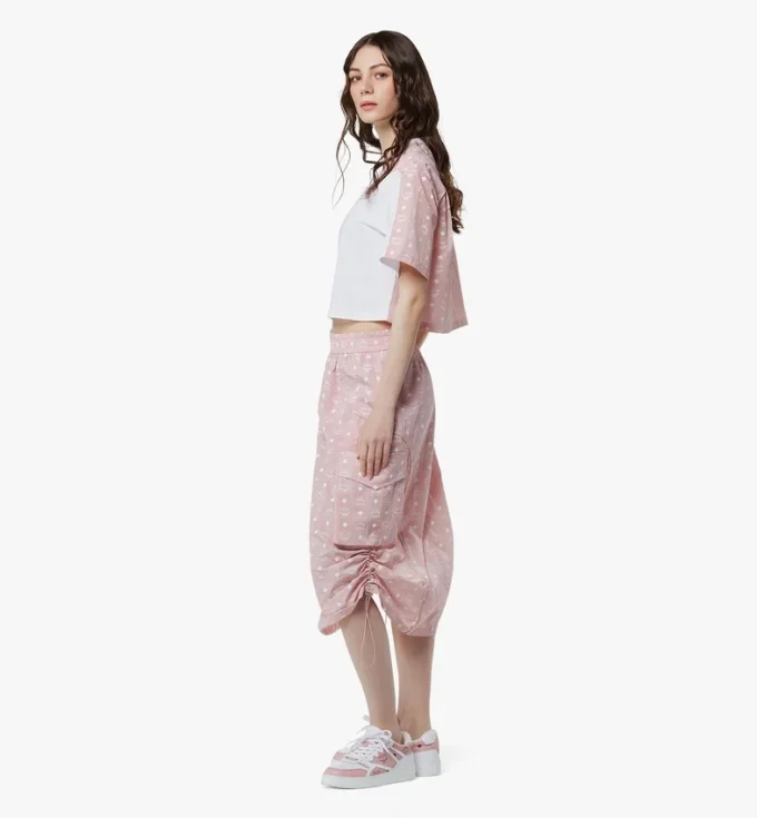 Falda midi Monogram de nailon reciclado