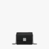 Cartera con cadena Aren en piel con monograma en relieve Cartera con cadena Aren en piel con monograma en relieve