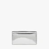 Cartera con cadena de diamantes en piel metalizada con efecto espejo