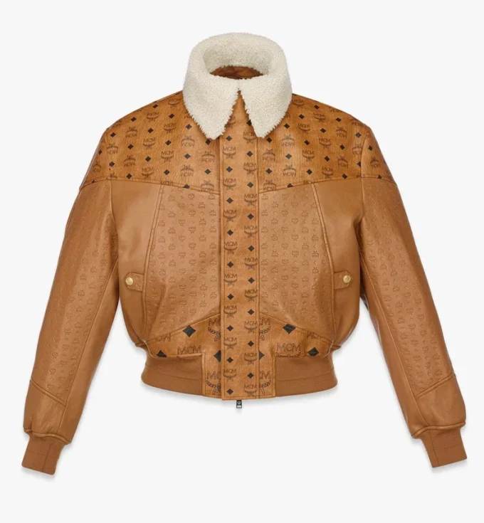 Chaqueta bomber de piel de oveja con mezcla de piel Visetos Chaqueta bomber de piel de oveja con mezcla de piel Visetos