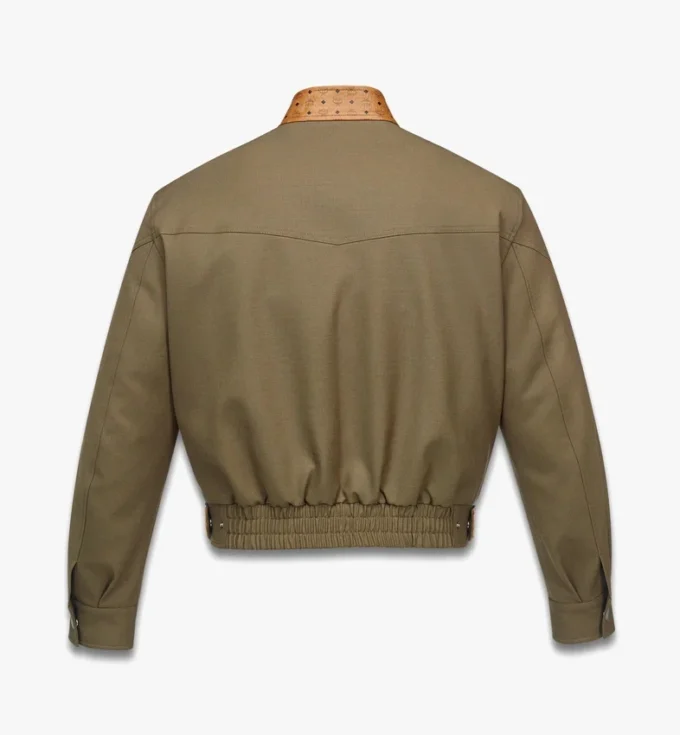 Chaqueta de sarga de lana y piel con estampado Monogram Chaqueta de sarga de lana y piel con estampado Monogram