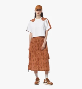 Falda midi Monogram de nailon reciclado