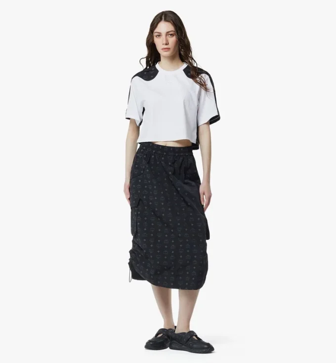 Falda midi Monogram de nailon reciclado
