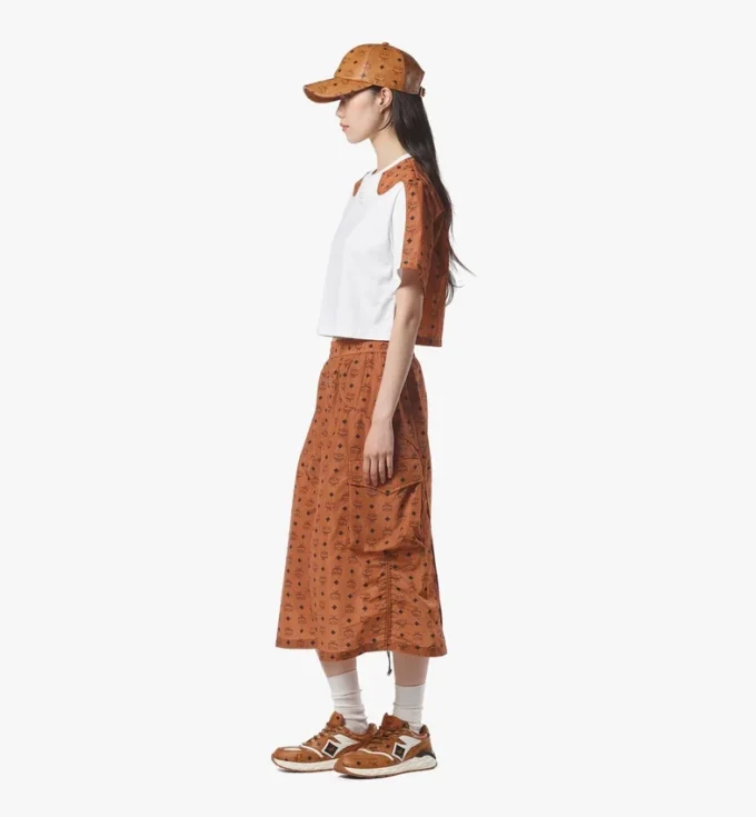 Falda midi Monogram de nailon reciclado