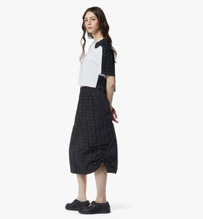 Falda midi Monogram de nailon reciclado
