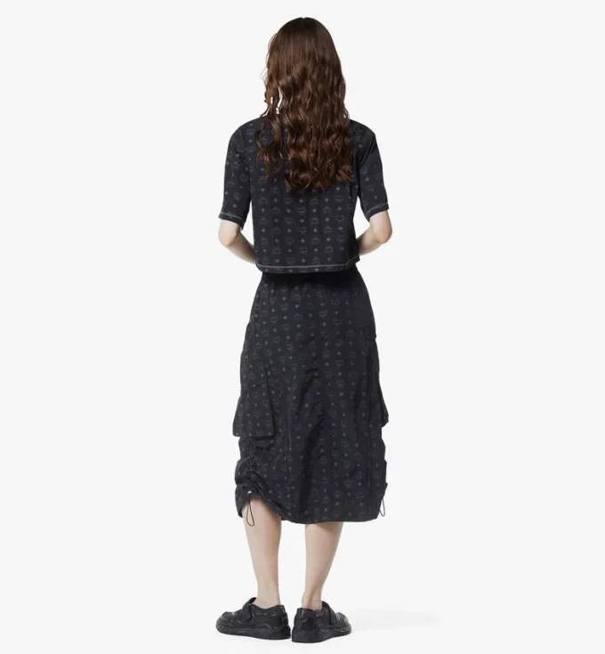 Falda midi Monogram de nailon reciclado