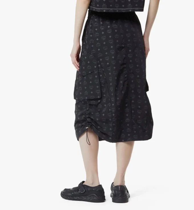 Falda midi Monogram de nailon reciclado
