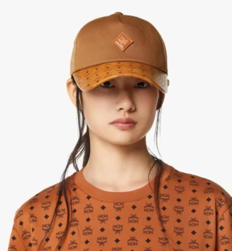 Gorra Diamond de algodón y piel con estampado Monogram