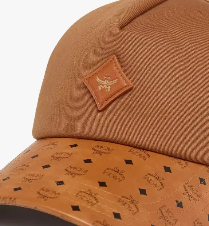 Gorra Diamond de algodón y piel con estampado Monogram