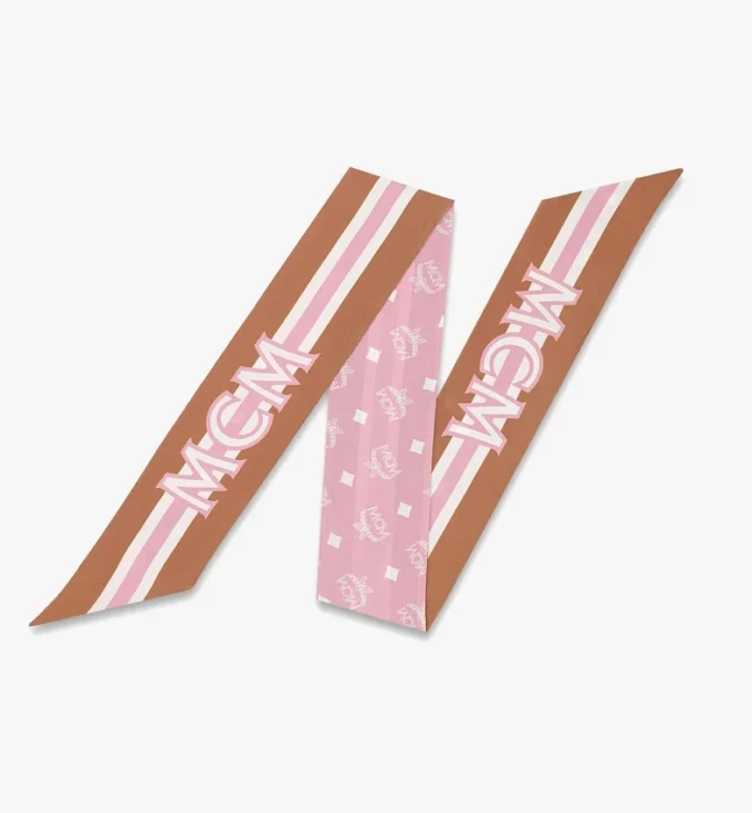 Pañuelo pequeño con estampado de monograma en seda orgánica Pañuelo pequeño con estampado de monograma en seda orgánica